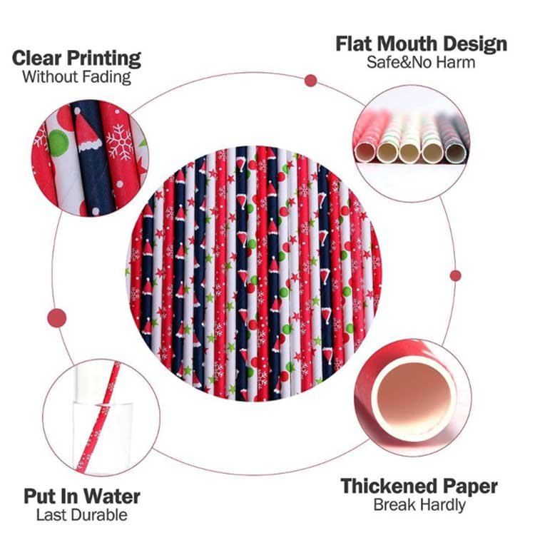 200 Pieces Halloween Paper Drinking Straws - Image 2